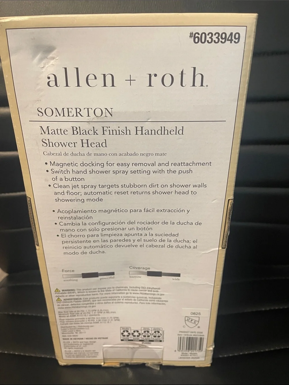 allen + roth Somerton Handheld Shower Head in Matte Black